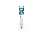 Emerald Cut Blue Topaz Eternity Band in Platinum with Prong Setting_2