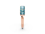 Emerald Cut Blue Topaz Eternity Band in Rose gold with Prong Setting_2