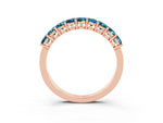 Emerald Cut Blue Topaz Eternity Band in Rose gold with Prong Setting_3