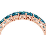 Emerald Cut Blue Topaz Eternity Band in Rose gold with Prong Setting_4