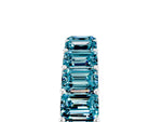 Emerald Cut Blue Topaz Eternity Band in Silver with Aligned Shared Prong Setting_5