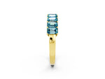 Emerald Cut Blue Topaz Eternity Band in Yellow gold with Prong Setting_2