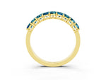 Emerald Cut Blue Topaz Eternity Band in Yellow gold with Prong Setting_3
