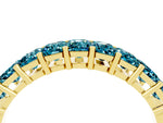 Emerald Cut Blue Topaz Eternity Band in Yellow gold with Prong Setting_4