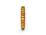 Emerald Cut Citrine Eternity Band in Platinum with Aligned Shared Prong Setting_2