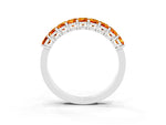 Emerald Cut Citrine Eternity Band in Platinum with Prong Setting_3