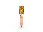 Emerald Cut Citrine Eternity Band in Rose gold with Prong Setting_2