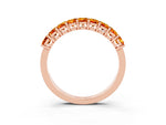 Emerald Cut Citrine Eternity Band in Rose gold with Prong Setting_3