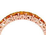 Emerald Cut Citrine Eternity Band in Rose gold with Prong Setting_4