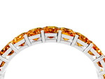 Emerald Cut Citrine Eternity Band in Silver with Aligned Shared Prong Setting_4