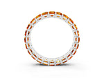 Emerald Cut Citrine Eternity Band in White gold with Aligned Shared Prong Setting_3