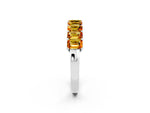 Emerald Cut Citrine Eternity Band in White gold with Prong Setting_2