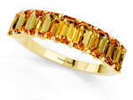 Emerald Cut Citrine Eternity Band in Yellow gold with Prong Setting_1