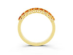 Emerald Cut Citrine Eternity Band in Yellow gold with Prong Setting_3