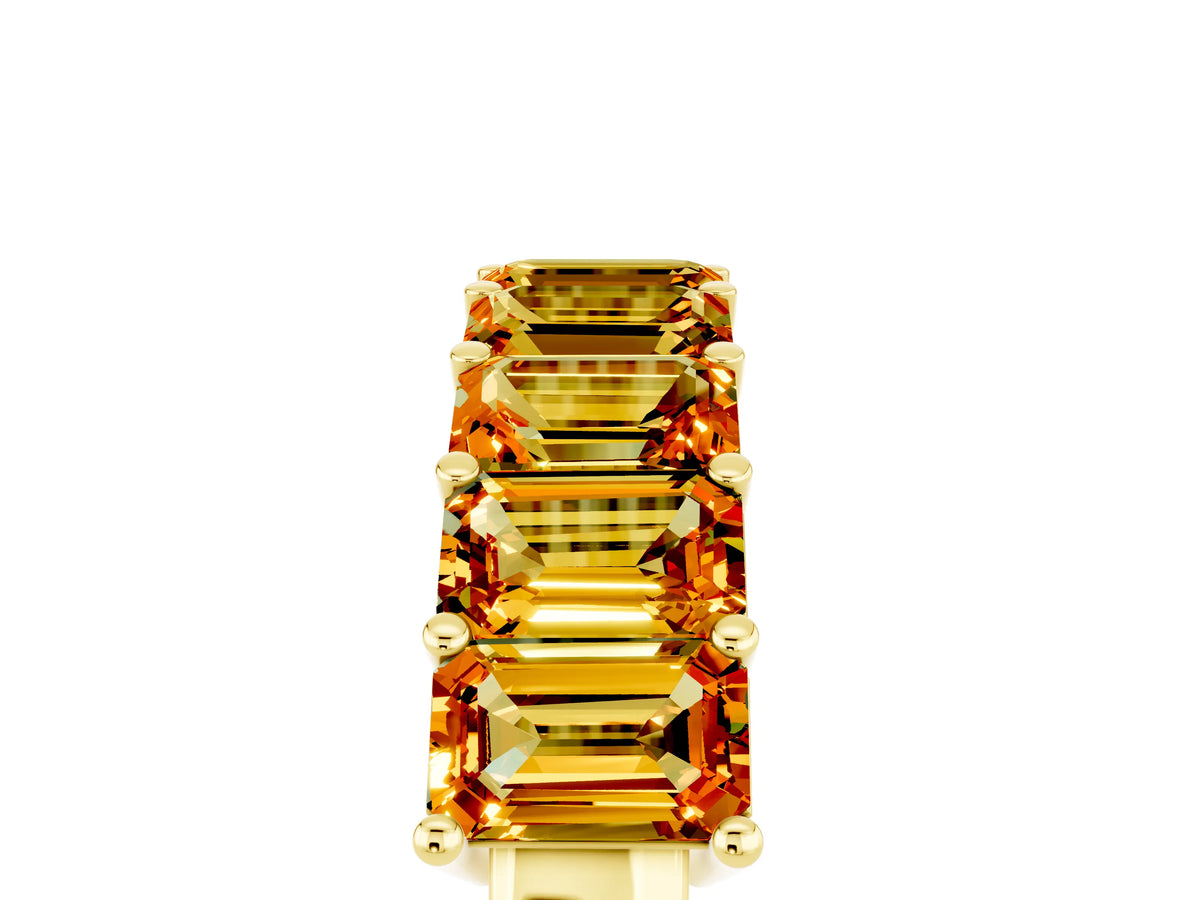 Emerald Cut Citrine Eternity Band in Yellow gold with Prong Setting_5