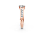 Emerald Cut Diamond Solitaire Engagement Ring in Rose gold with Channel-Set Band and Prong Setting_2