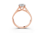 Emerald Cut Diamond Solitaire Engagement Ring in Rose gold with Channel-Set Band and Prong Setting_3