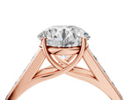 Emerald Cut Diamond Solitaire Engagement Ring in Rose gold with Channel-Set Band and Prong Setting_4