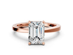 Emerald Cut Diamond Solitaire Engagement Ring in Rose gold with Prong Setting_24