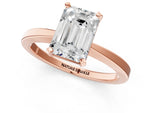 Emerald Cut Diamond Solitaire Engagement Ring in Rose gold with Prong Setting_25