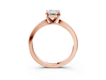 Emerald Cut Diamond Solitaire Engagement Ring in Rose gold with Prong Setting_27