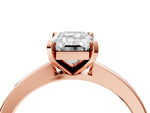Emerald Cut Diamond Solitaire Engagement Ring in Rose gold with Prong Setting_28