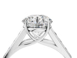 Emerald Cut Diamond Solitaire Engagement Ring in White gold with Channel-Set Band and Prong Setting_46