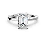 Emerald Cut Diamond Solitaire Engagement Ring in White gold with Prong Setting_24