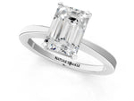 Emerald Cut Diamond Solitaire Engagement Ring in White gold with Prong Setting_25
