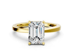 Emerald Cut Diamond Solitaire Engagement Ring in Yellow gold with Prong Setting_24