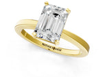 Emerald Cut Diamond Solitaire Engagement Ring in Yellow gold with Prong Setting_25