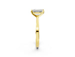 Emerald Cut Diamond Solitaire Engagement Ring in Yellow gold with Prong Setting_26