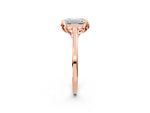 Emerald Cut Diamond Solitaire Ring in Rose gold with Flower Prong Setting_20