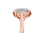 Emerald Cut Diamond Solitaire Ring in Rose gold with Flower Prong Setting_23