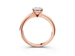 Emerald Cut Diamond Solitaire Ring in Rose gold with Prong Setting and Rounded Band_21
