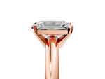 Emerald Cut Diamond Solitaire Ring in Rose gold with Prong Setting and Rounded Band_23