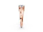 Emerald Cut Diamond Solitaire Ring in Rose gold with Smooth Wide Band and Prong Setting_2