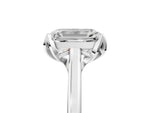 Emerald Cut Diamond Solitaire Ring in White gold with Flower Prong Setting_11
