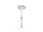 Emerald Cut Diamond Solitaire Ring in White gold with Flower Prong Setting_8