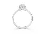 Emerald Cut Diamond Solitaire Ring in White gold with Flower Prong Setting_9