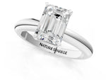 Emerald Cut Diamond Solitaire Ring in White gold with Prong Setting and Rounded Band_19