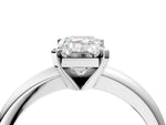 Emerald Cut Diamond Solitaire Ring in White gold with Prong Setting and Rounded Band_22
