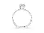 Emerald Cut Diamond Solitaire Ring in White gold with Round Shared Prong Pavé Band_21