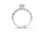 Emerald Cut Diamond Solitaire Ring in White gold with Shared Prong Marquise and Round Side Stones_15
