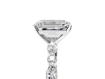 Emerald Cut Diamond Solitaire Ring in White gold with Shared Prong Marquise and Round Side Stones_17