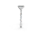Emerald Cut Diamond Solitaire Ring in White gold with Shared Prong Marquise and Round Side Stones_38