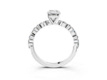 Emerald Cut Diamond Solitaire Ring in White gold with Shared Prong Marquise and Round Side Stones_39