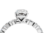 Emerald Cut Diamond Solitaire Ring in White gold with Shared Prong Marquise and Round Side Stones_40