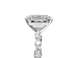 Emerald Cut Diamond Solitaire Ring in White gold with Shared Prong Marquise and Round Side Stones_41