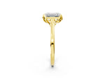 Emerald Cut Diamond Solitaire Ring in Yellow gold with Flower Prong Setting_20